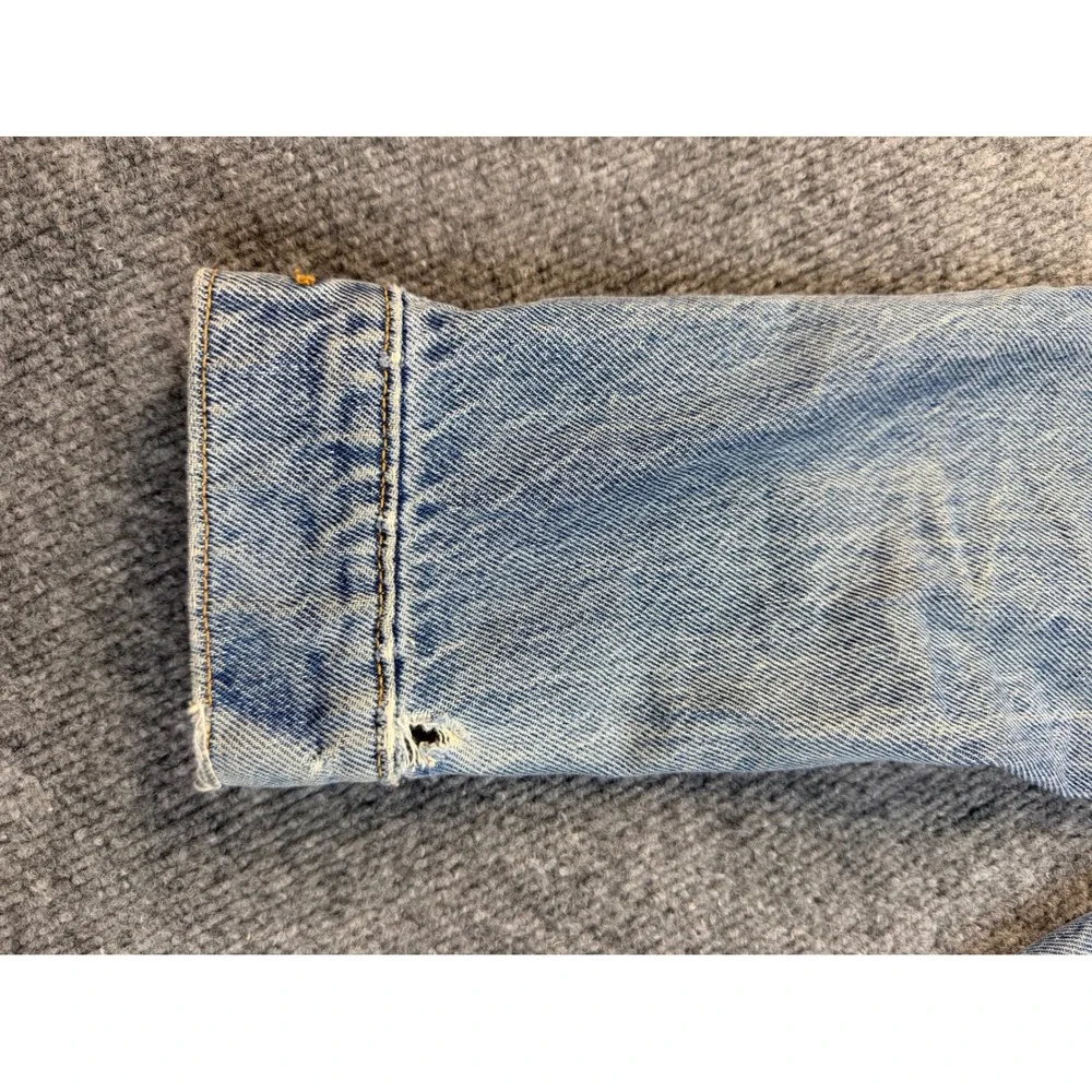 Levis Denim Trucker Jacket Mens Medium Blue Cotton Faded Workwear Streetwear M